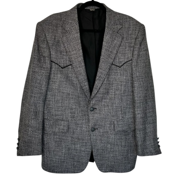 Pagano West Other - PAGANO WEST Vintage Men’s WesternStyle Blazer SportCoat Gray Tweed WoolBlend 42R